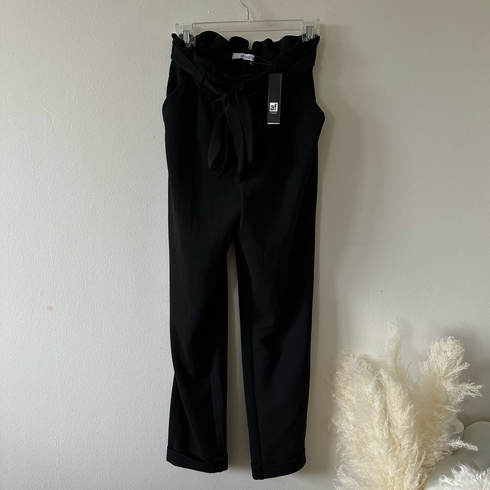 AF STUDIO Black Belted Pants